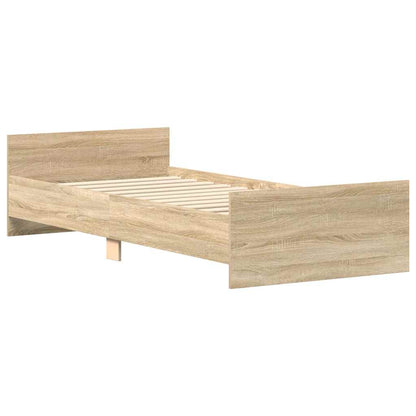 Sonoma Oak Engineered Wood Bed Frame 100x200 cm (No Mattress)