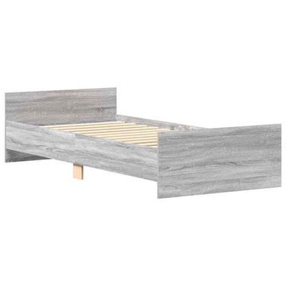 Grey Sonoma Engineered Wood Bed Frame 100x200 cm - No Mattress