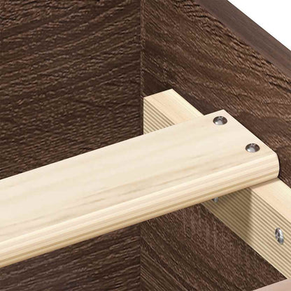 Brown Oak Engineered Wood Bed Frame 100x200 cm - No Mattress