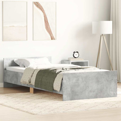 Concrete Grey Single Bed Frame 90x190 cm - No Mattress Included