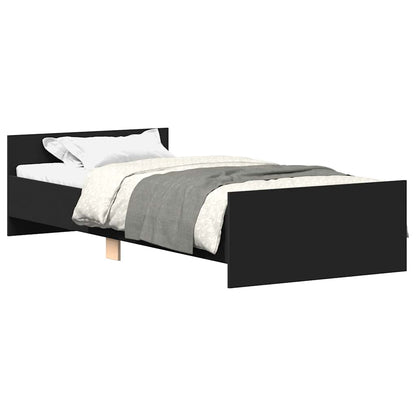 Black Engineered Wood Bed Frame - 75x190 cm Small Single