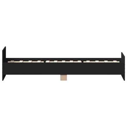 Black Engineered Wood Bed Frame - 75x190 cm Small Single