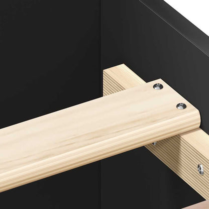 Black Engineered Wood Bed Frame - 75x190 cm Small Single