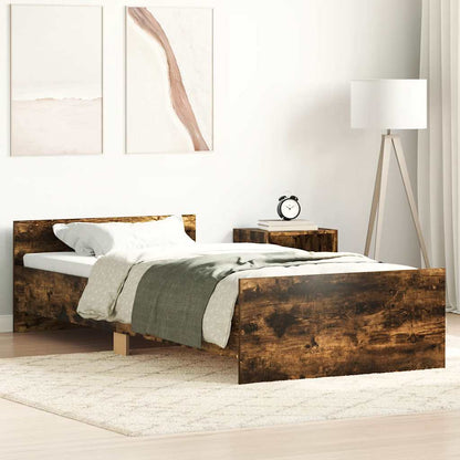 Smoked Oak Bed Frame 75x190 cm - Small Single Engineered Wood