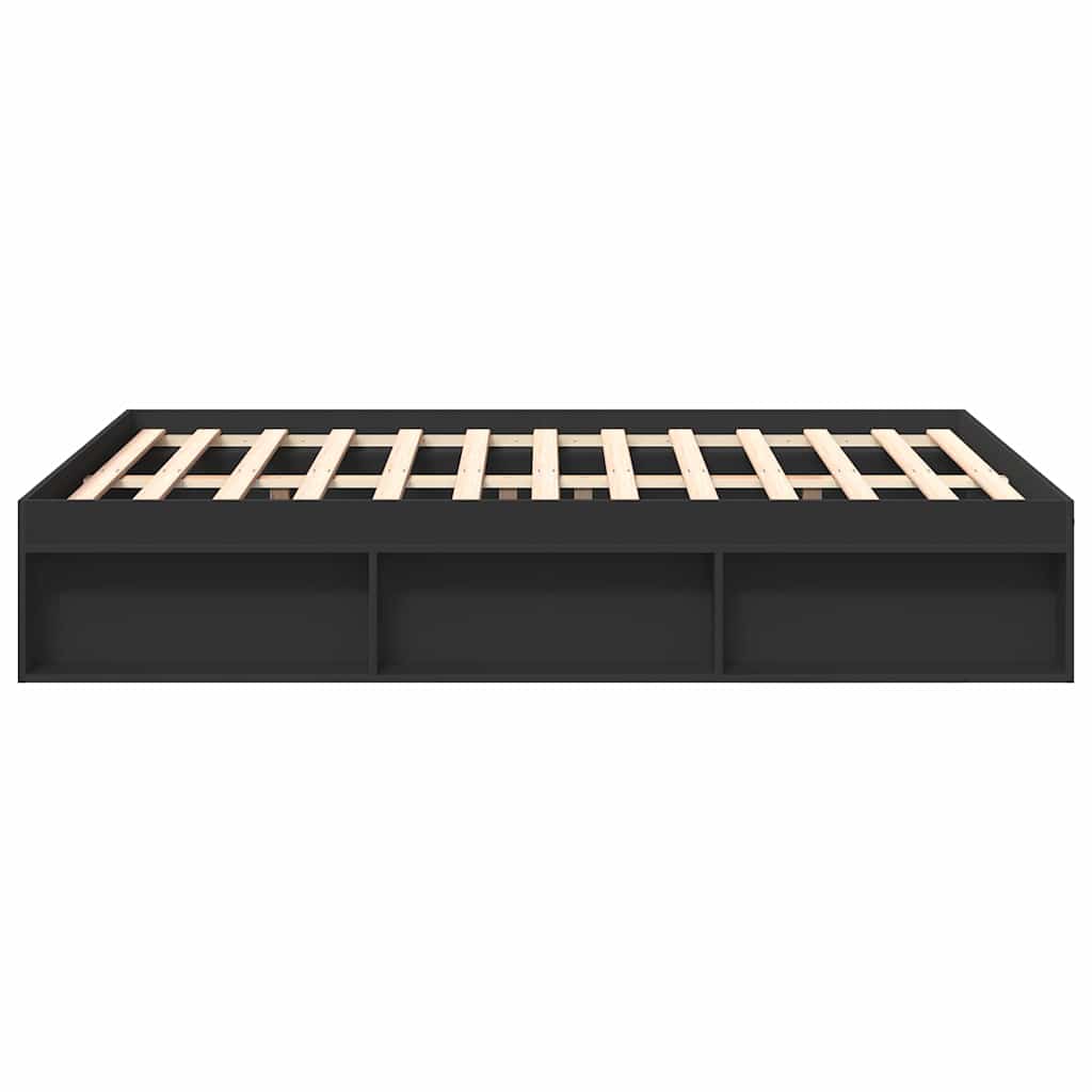 Bed Frame without Mattress Black 140x190 cm