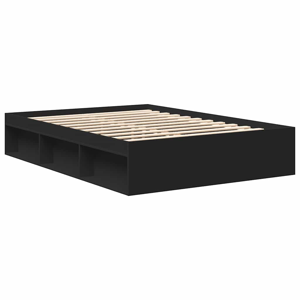 Bed Frame without Mattress Black 140x190 cm