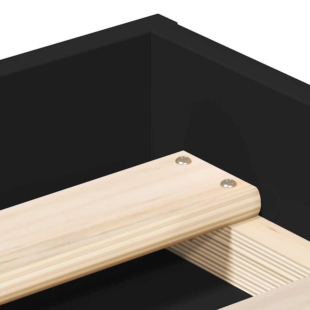 Bed Frame without Mattress Black 140x190 cm