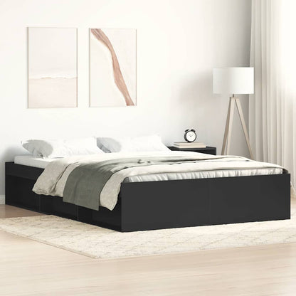 Bed Frame without Mattress Black 140x190 cm
