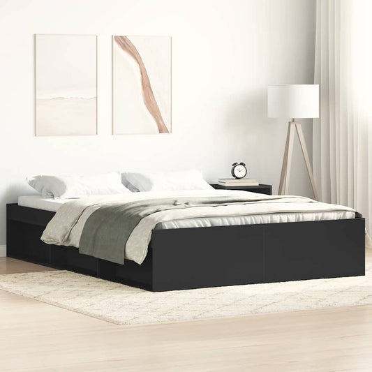 Bed Frame without Mattress Black 140x190 cm