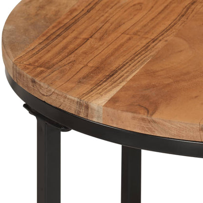 Nesting Coffee Tables 3 pcs Solid Wood Acacia and Iron