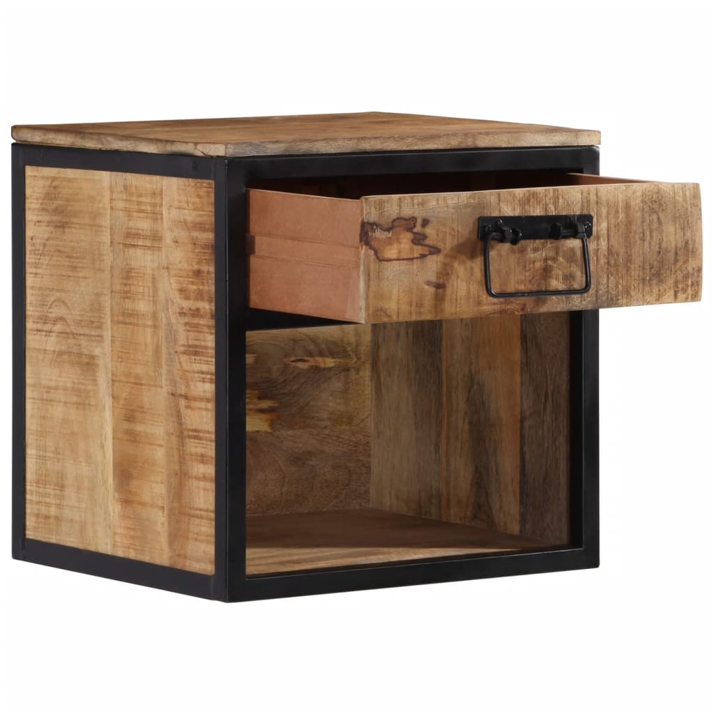 Solid Wood Mango Bedside Cabinet - 40x35x40 cm Compact Design