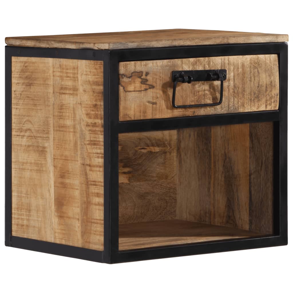 Solid Wood Mango Bedside Cabinet - 40x35x40 cm Compact Design