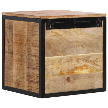 Solid Wood Mango Bedside Cabinet - 40x35x40 cm Compact Design