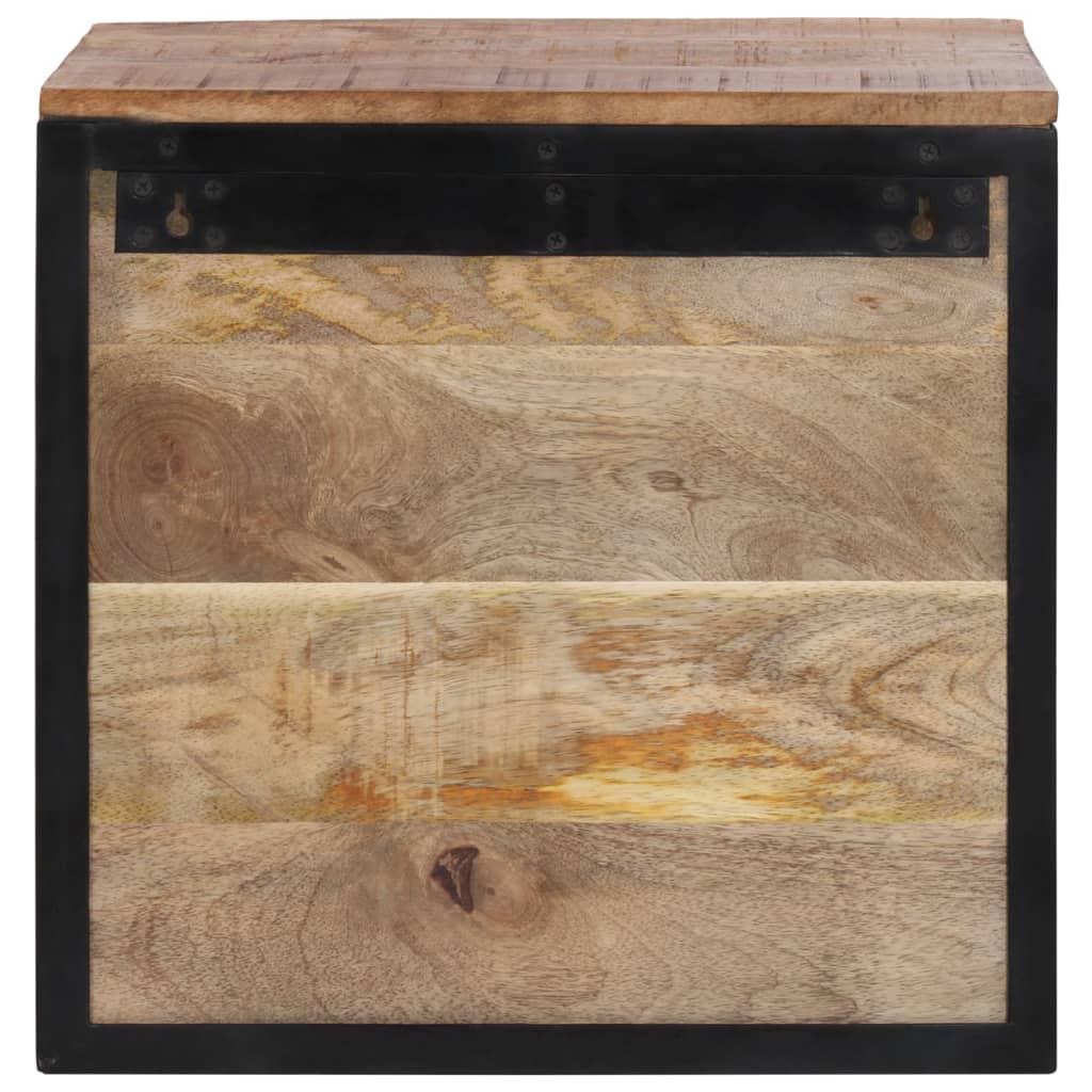 Solid Wood Mango Bedside Cabinet - 40x35x40 cm Compact Design