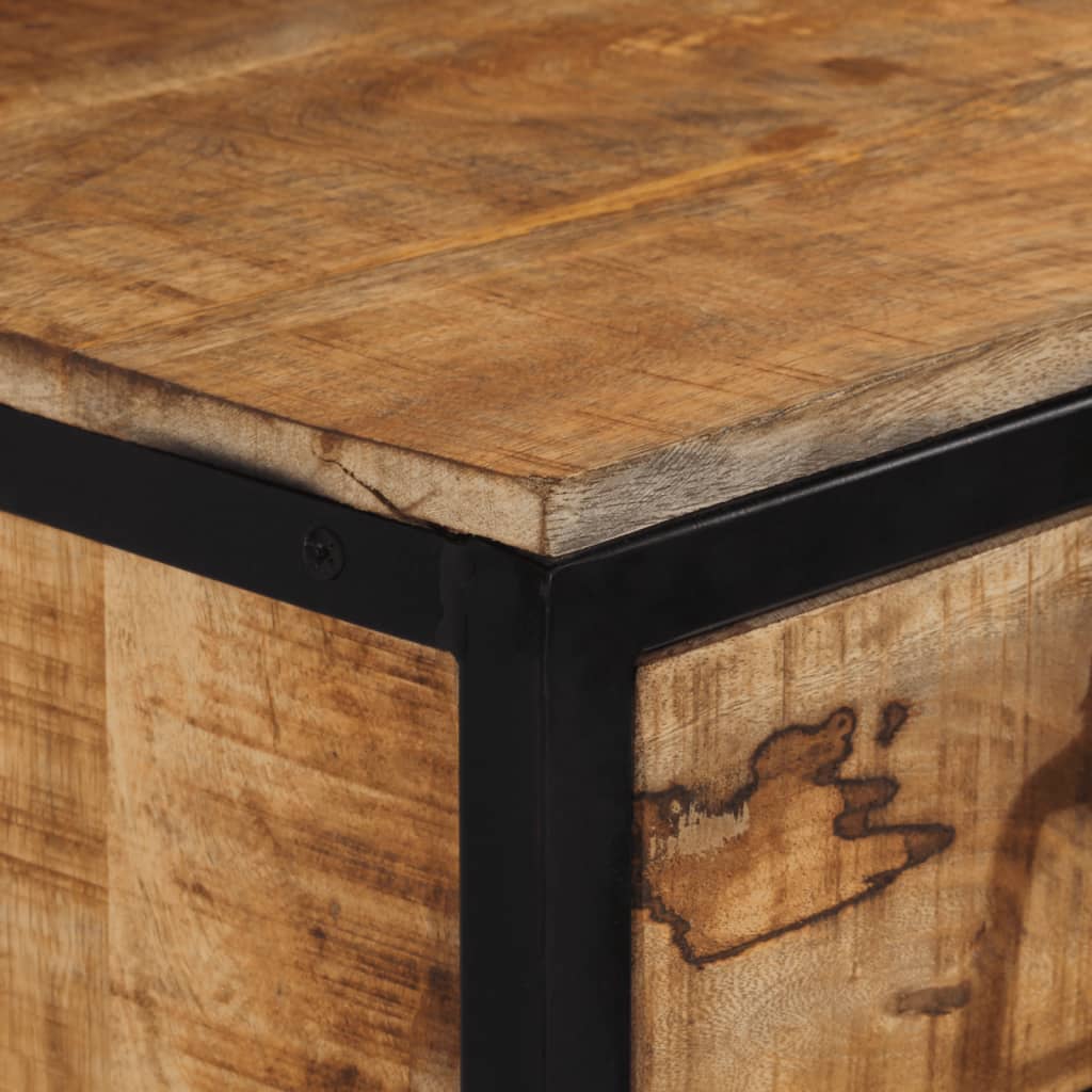 Solid Wood Mango Bedside Cabinet - 40x35x40 cm Compact Design