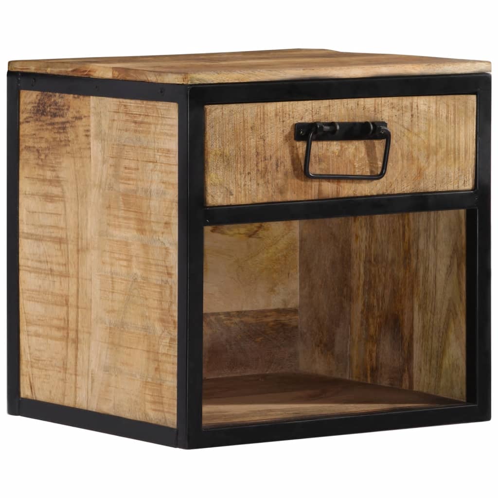 Solid Wood Mango Bedside Cabinet - 40x35x40 cm Compact Design