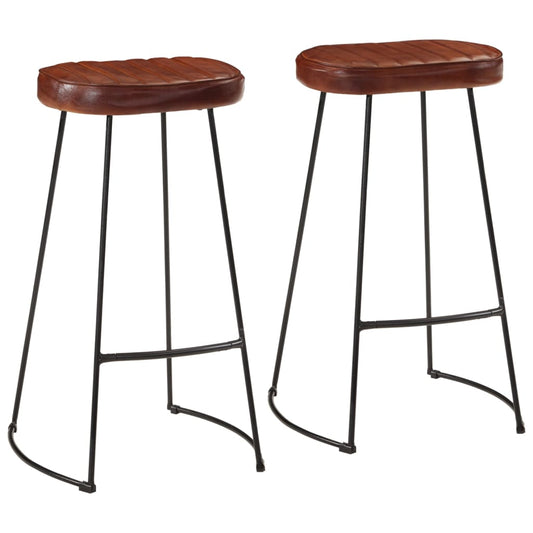 Gavin Dark Brown Bar Stools, Set of 2, 44x37.5x78 cm, Wood Finish