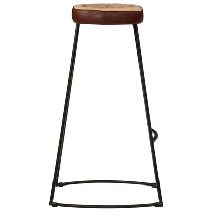Dark Brown Wooden Bar Stools Set of 2 - 44x37.5x78 cm
