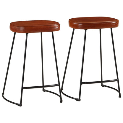 Set of 2 Dark Brown Wooden Bar Stools, 41x29x62 cm