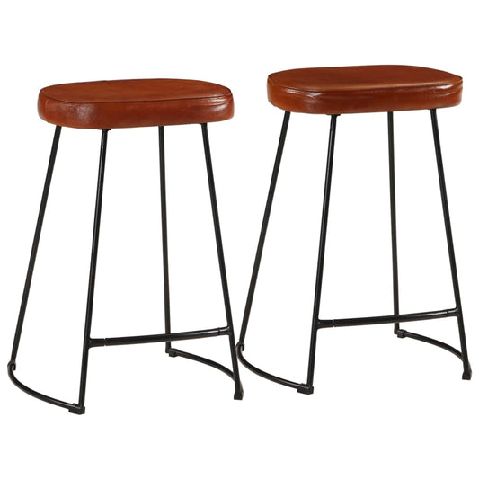 Set of 2 Dark Brown Wooden Bar Stools, 41x29x62 cm