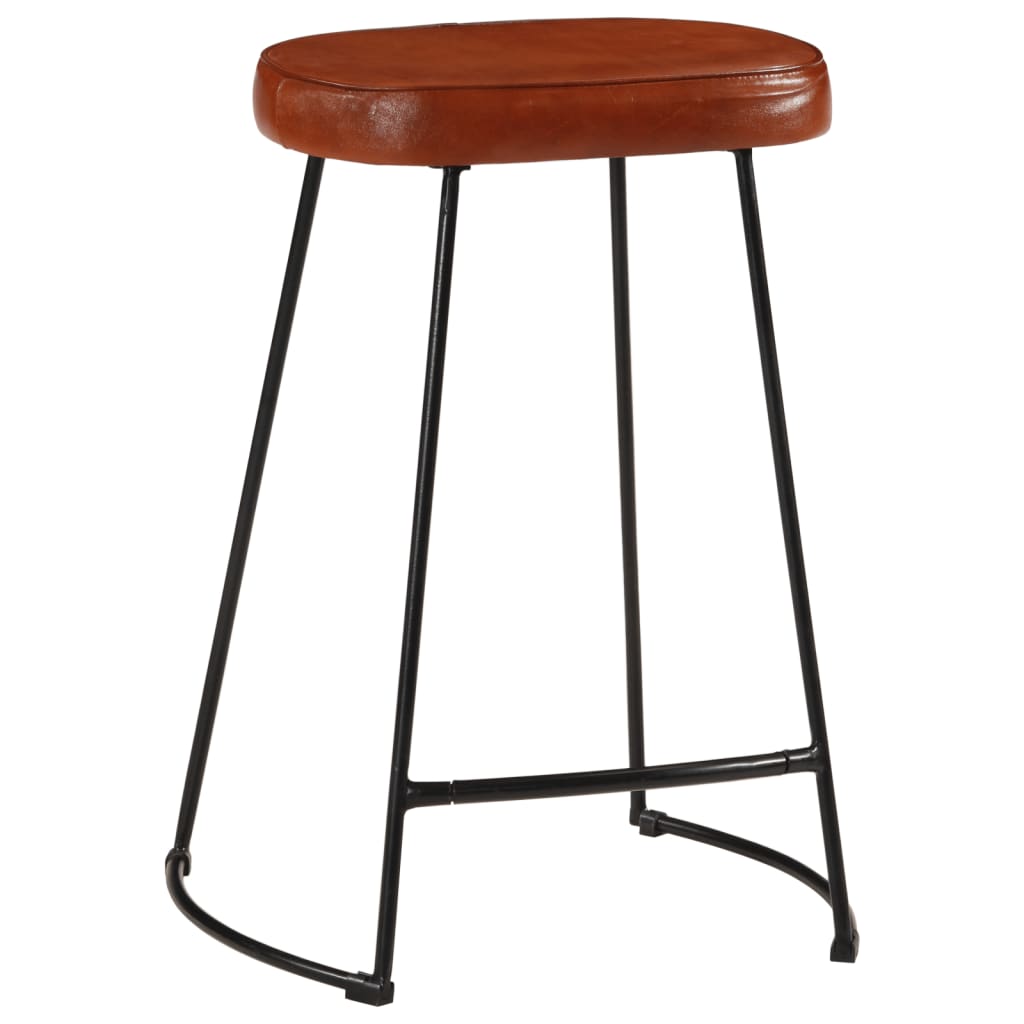 Set of 2 Dark Brown Wooden Bar Stools, 41x29x62 cm