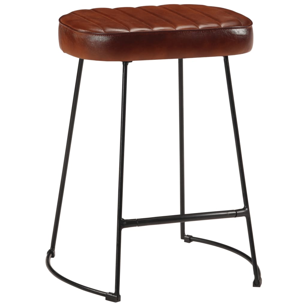 Set of 2 Dark Brown Bar Stools, Wood Finish, 40x29.5x53 cm