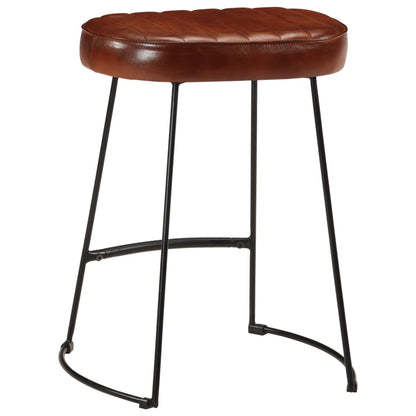Set of 2 Dark Brown Bar Stools, Wood Finish, 40x29.5x53 cm