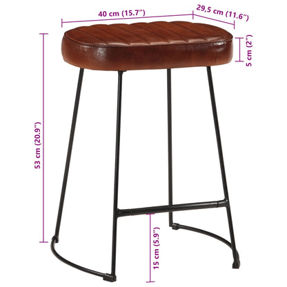 Set of 2 Dark Brown Bar Stools, Wood Finish, 40x29.5x53 cm