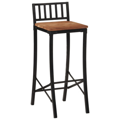 Solid Acacia Wood Bar Chairs Set of 2 - Stylish & Durable