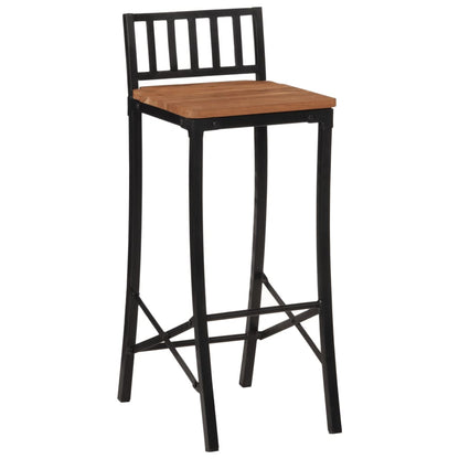 Solid Acacia Wood Bar Chairs Set of 2 - Stylish & Durable