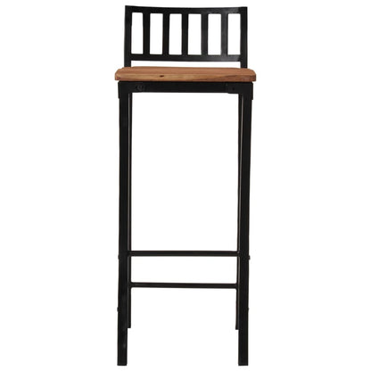 Solid Acacia Wood Bar Chairs Set of 2 - Stylish & Durable