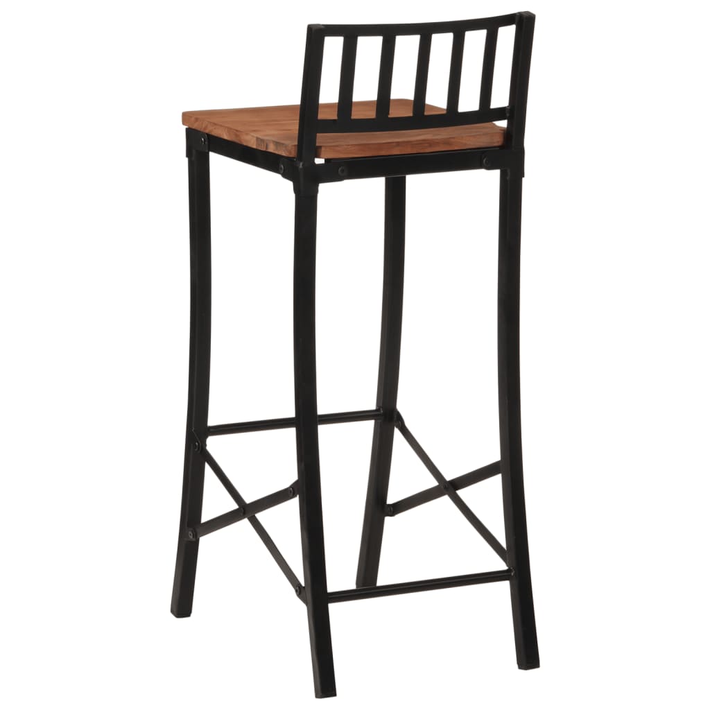 Solid Acacia Wood Bar Chairs Set of 2 - Stylish & Durable