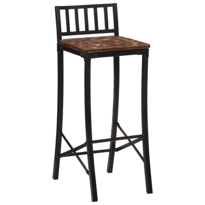 Solid Wood Reclaimed Bar Chairs Set of 2 - Eco-Friendly Seating