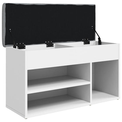 White Engineered Wood Shoe Bench 82x32x45.5 cm - Stylish Storage