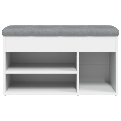 White Engineered Wood Shoe Bench 82x32x45.5 cm - Stylish Storage