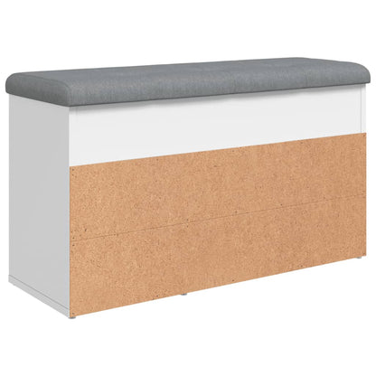 White Engineered Wood Shoe Bench 82x32x45.5 cm - Stylish Storage