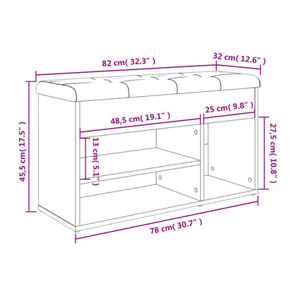 White Engineered Wood Shoe Bench 82x32x45.5 cm - Stylish Storage