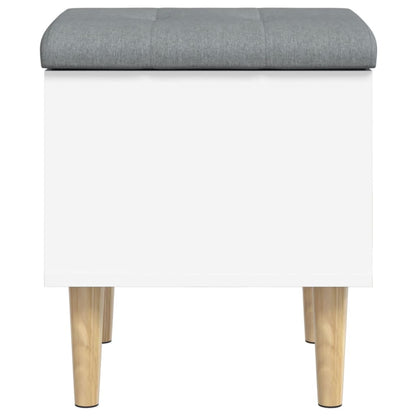 White Engineered Wood Storage Bench - 42x42x46 cm