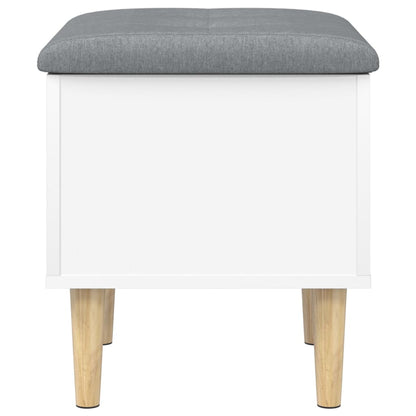 White Engineered Wood Storage Bench - 42x42x46 cm