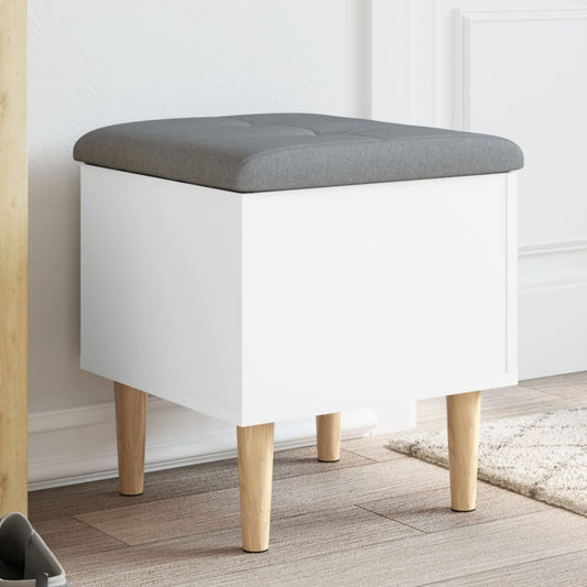 White Engineered Wood Storage Bench - 42x42x46 cm