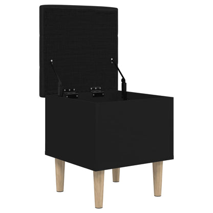 Sleek Black Engineered Wood Storage Bench - 42x42x46 cm