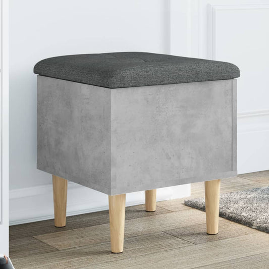 Concrete Grey Storage Bench 42x42x46 cm in Engineered Wood