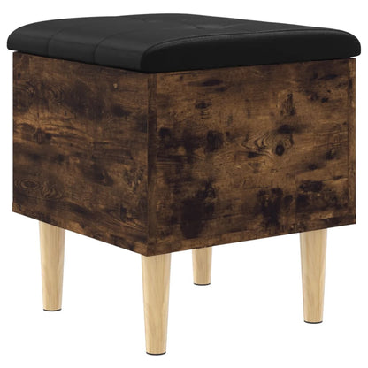 Smoked Oak Storage Bench 42x42x46 cm - Engineered Wood