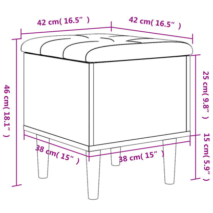 Grey Sonoma Storage Bench - 42x42x46 cm Engineered Wood