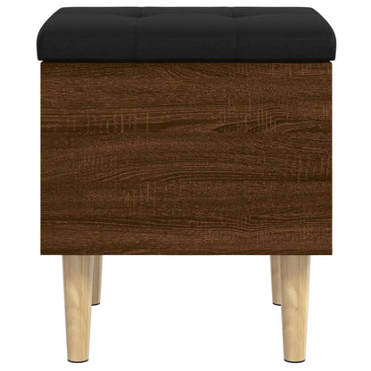 Brown Oak Storage Bench 42x42x46 cm - Engineered Wood Elegance
