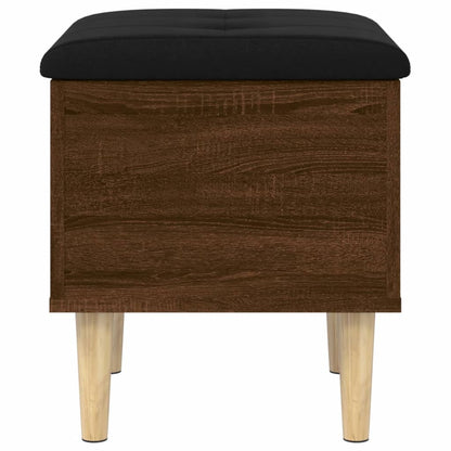 Brown Oak Storage Bench 42x42x46 cm - Engineered Wood Elegance