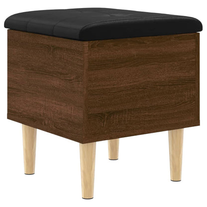 Brown Oak Storage Bench 42x42x46 cm - Engineered Wood Elegance