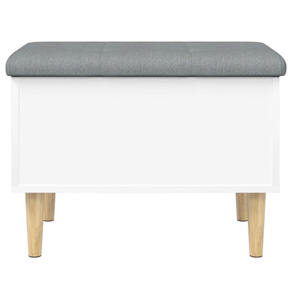 White Engineered Wood Storage Bench 62x42x46 cm