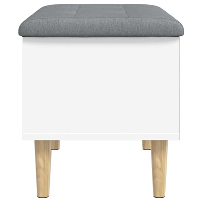 White Engineered Wood Storage Bench 62x42x46 cm