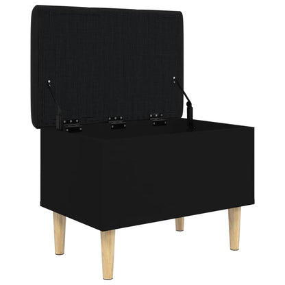 Black Engineered Wood Storage Bench 62x42x46 cm